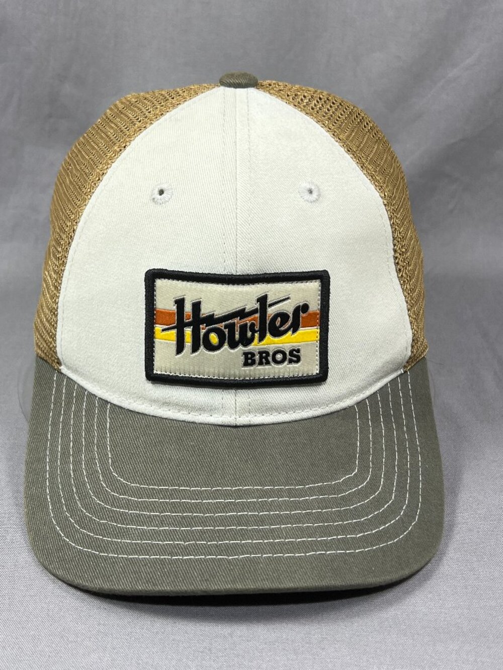 Howler Bros Heed The Call Snapback Hat Cap Ivory Trucker Mesh Fishing Surf Mens - Picture 2 of 15